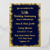 結婚記念日ドロップイン招待状 箔招待状 (正面)