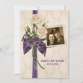 結婚記念日パーティーの写真フレーム 招待状 (正面)