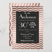 結婚記念日パーティーローズゴールドエレガントシック 招待状 (正面/裏面)