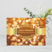 結婚記念日パーティー ゴールド招待状 招待状 (スタンド正面)