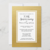 結婚記念日パーティー 50周年 偽金箔 招待状 (正面)