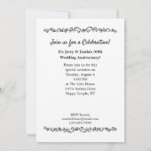 結婚記念日パーティ ヴィンテージ写真テンプレート 招待状 (裏面)