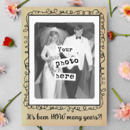 結婚記念日パーティ ヴィンテージ写真テンプレート 招待状