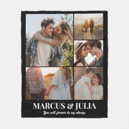 結婚記念日フォトコラージュ 5枚 フリースブランケット