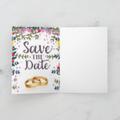 結婚記念日フラワー ウェディングリング ノートカード (内部)