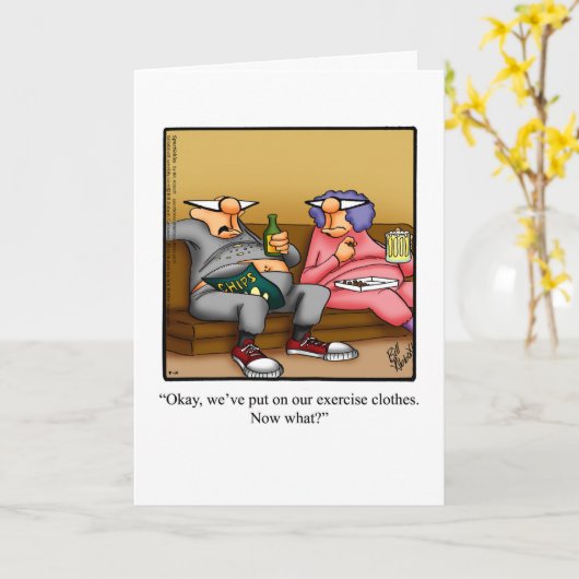 結婚記念日ユーモアグリーティングカード カード (黄色い花)