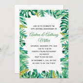 結婚記念日招待状 ボタニカル トロピカル 招待状 (正面/裏面)