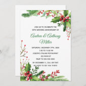 結婚記念日招待状 ボタニカル フラワーリング 招待状 (正面/裏面)