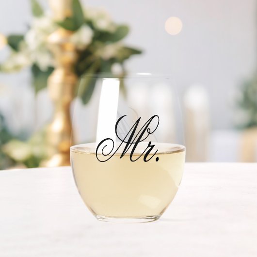 結婚記念日記念品 Mr. ステムなしワイングラス (インサイチュ (ウェディング))