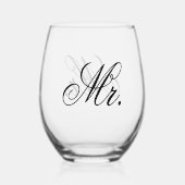 結婚記念日記念品 Mr. ステムなしワイングラス (裏面)