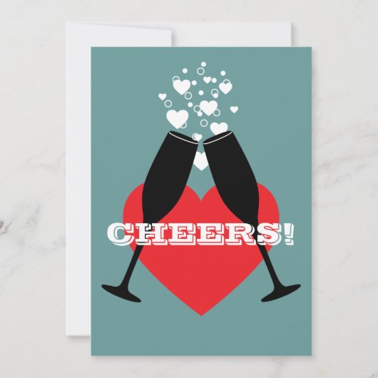 結婚記念日1周年招待状 - 乾杯！ 招待状 (正面)