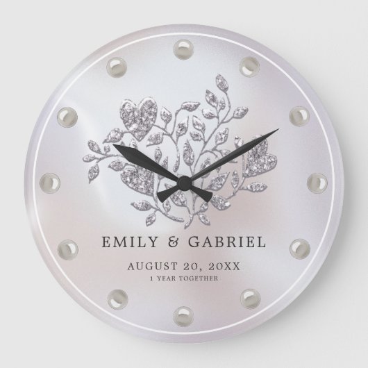 結婚記念日1周年 ラージ壁時計 (正面)