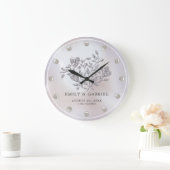 結婚記念日1周年 ラージ壁時計 (ホーム)