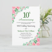 結婚記念日10周年バラのサプライズパーティー 招待状 (スタンド正面)