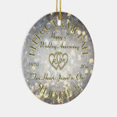 結婚記念日2のハート セラミックオーナメント (右)