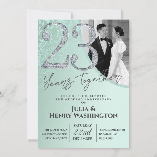 結婚記念日23周年お祝い 招待状 (正面)