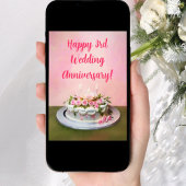 結婚記念日3周年おめでとうケーキ カード