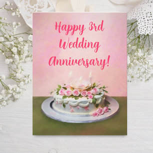 結婚記念日3周年おめでとうケーキ カード