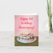 結婚記念日3周年おめでとうケーキ カード (正面)