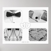 結婚記念日4枚写真コラージュ メモリーポスター ポスター (正面)