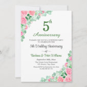 結婚記念日5周年バラのサプライズパーティー 招待状 (正面)