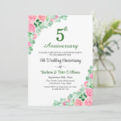 結婚記念日5周年バラのサプライズパーティー 招待状 (スタンド正面)
