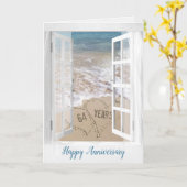 結婚記念日64周年 ビーチハート カード (黄色い花)