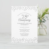 結婚記念日75周年 愛のハートの紙吹雪 招待状 (スタンド正面)