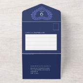 結婚記念日9周年パーティーブルーフォト オールインワン招待状 (外側)