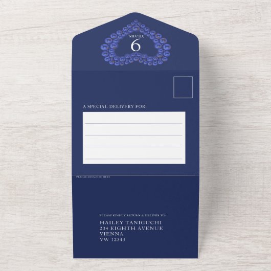 結婚記念日9周年パーティー オールインワン招待状 (外側)