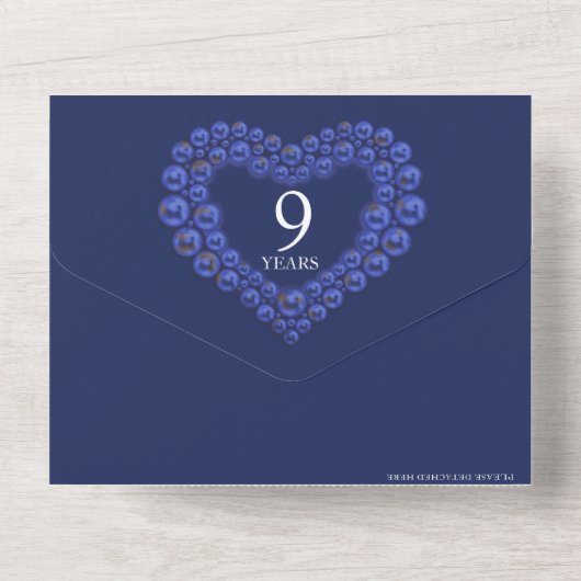 結婚記念日9周年パーティー オールインワン招待状 (裏面)