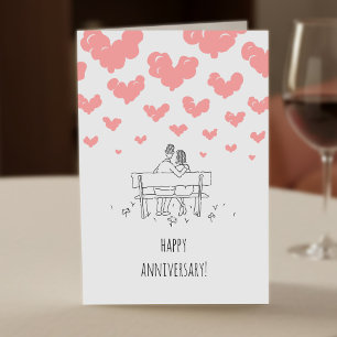 結婚記念日 お幸せなカップル ハート カード