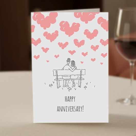 結婚記念日 お幸せなカップル ハート カード