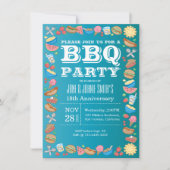 結婚記念日 ウェディング BBQ 誕生日パーティー バーベキュー 招待状 (正面)