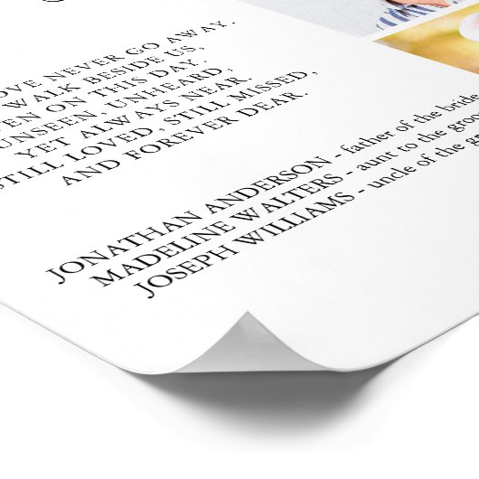 結婚記念日 カスタム3 写真 追悼 結婚記念プレート ポスター (角)