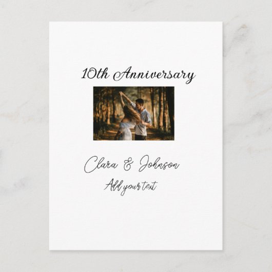 結婚記念日 カップル 名前 年 画像 テキストを追加 ポストカード (正面)