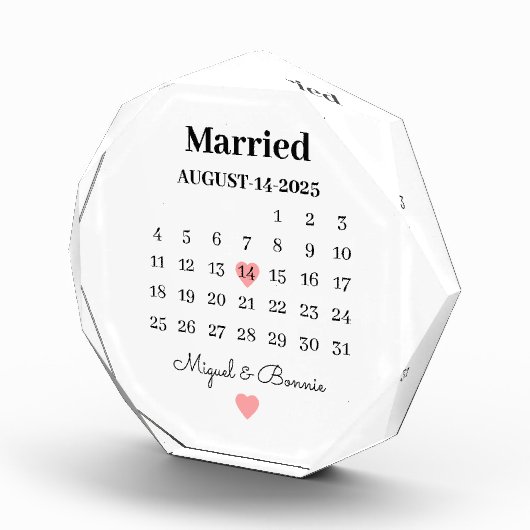 結婚記念日 カレンダー 写真入り オーダーメイド 結婚式当日 フォトブロック (右)