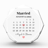 結婚記念日 カレンダー 写真入り オーダーメイド 結婚式当日 フォトブロック (正面)