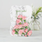 結婚記念日 カーネーション ガーデン フラワー  招待状 (スタンド正面)