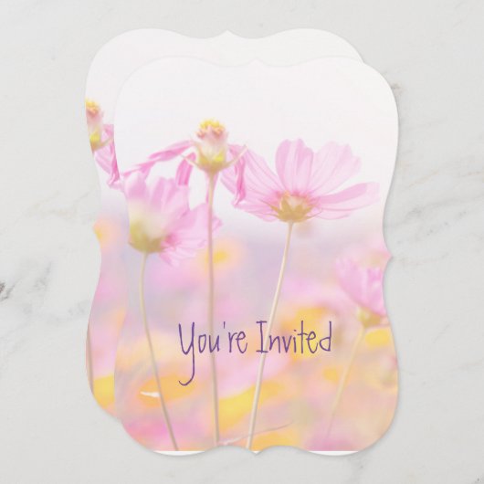 結婚記念日 コスモス ガーデン フラワー 招待状 (正面/裏面)