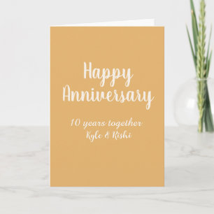 結婚記念日 ゴールド ホワイト 10周年 名前 日付 カード