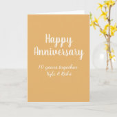 結婚記念日 ゴールド ホワイト 10周年 名前 日付  カード (黄色い花)
