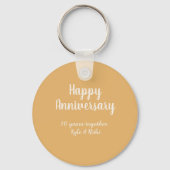 結婚記念日 ゴールド ホワイト 10周年 名前 日付 キーホルダー (裏面)