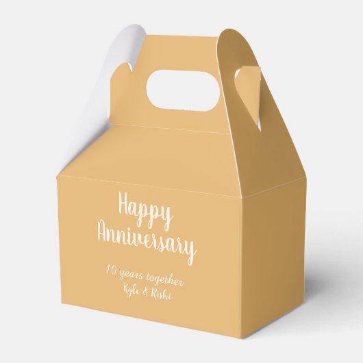 結婚記念日 ゴールド ホワイト 10周年 名前 日付  フェイバーボックス (正面サイド)
