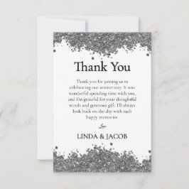 結婚記念日 シルバー ファブリックグリッター サンキューカード