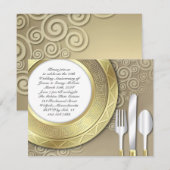 結婚記念日 ディナー パーティー フォーマル ご招待 招待状 (正面/裏面)