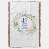 結婚記念日 フラワー ガーランド 45周年 65周年 スローブランケット (正面縦)