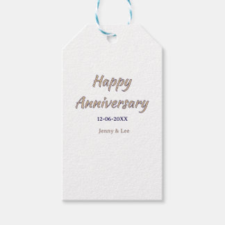 結婚記念日 ブラウン グレー 名前 日付 カップル モード ギフトタグ