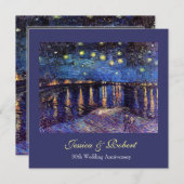 結婚記念日、ル・ローヌの星月夜 招待状 (正面/裏面)