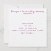 結婚記念日 レース調 年の変更 招待状 (裏面)